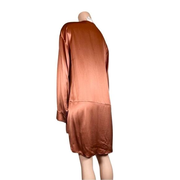 #T191 Cinq a Sept Opal Silk Tunic Dress In Rosewood SZ M $395 - Picture 8 of 14